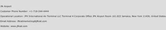 jfk smart card customer service contact number|JFK airport phone number.